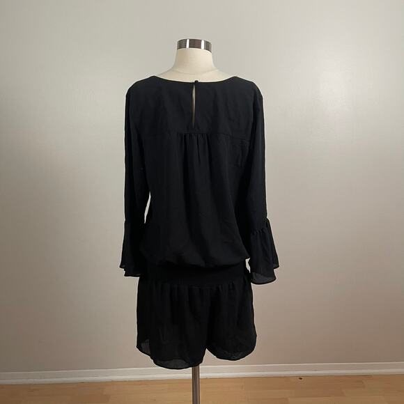 Chelsea 28 • Black Romper Bell Sleeves Lace Up Neckline - Picture 3 of 8